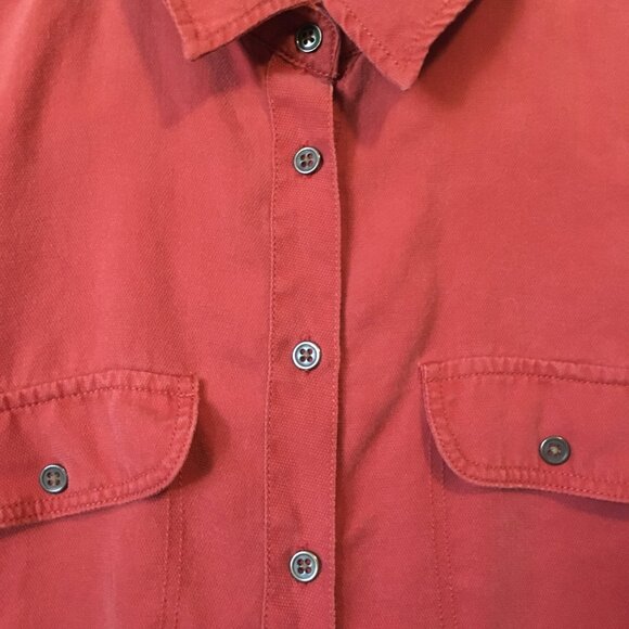Mavi Brick Red 3/4 Sleeve Button Up Dress Shirt Made in Turkey - Picture 4 of 12